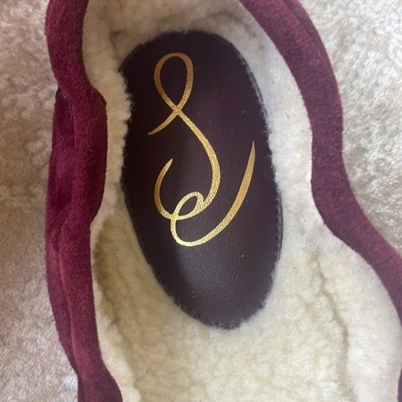 Brand New SAM EDELMAN Felicia Genuine Suede Bow Ballet Flats Burgundy Loafers - Picture 15 of 16